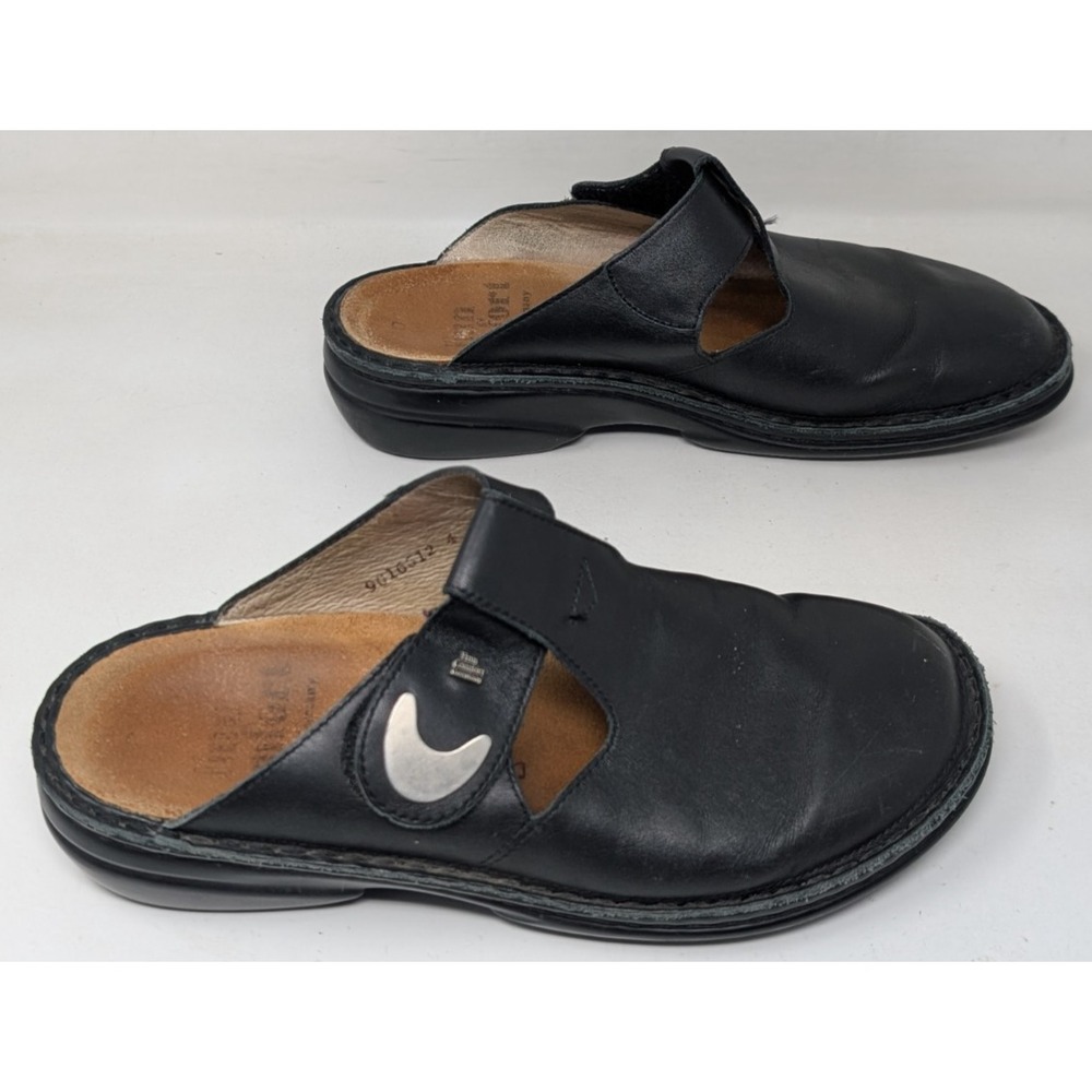 FINN COMFORT Belem Black Clogs Mules Mary Jane Shoes Women's Size 40 D / US 8.5